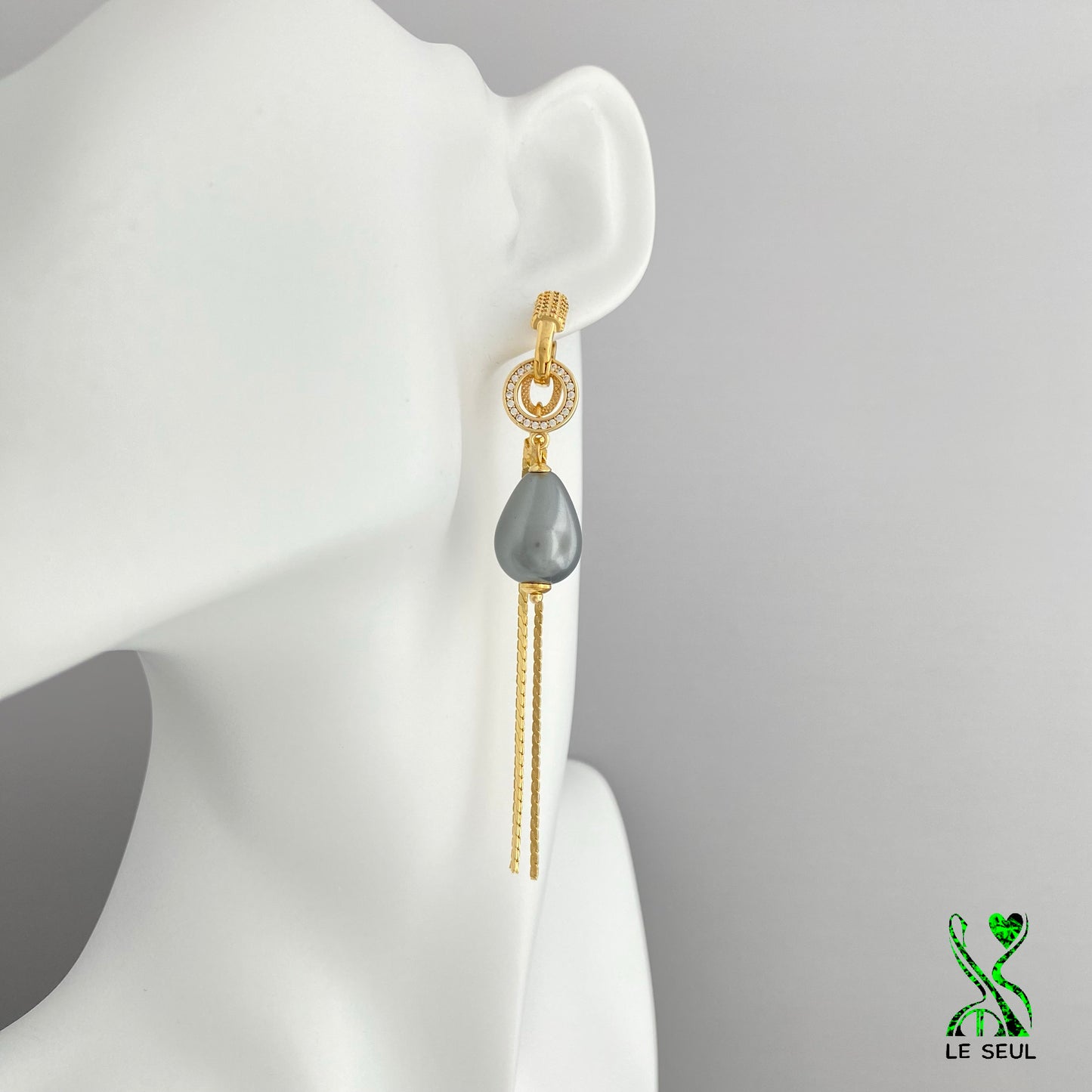 Pearl Chain Earrings, Handmade Jewelry