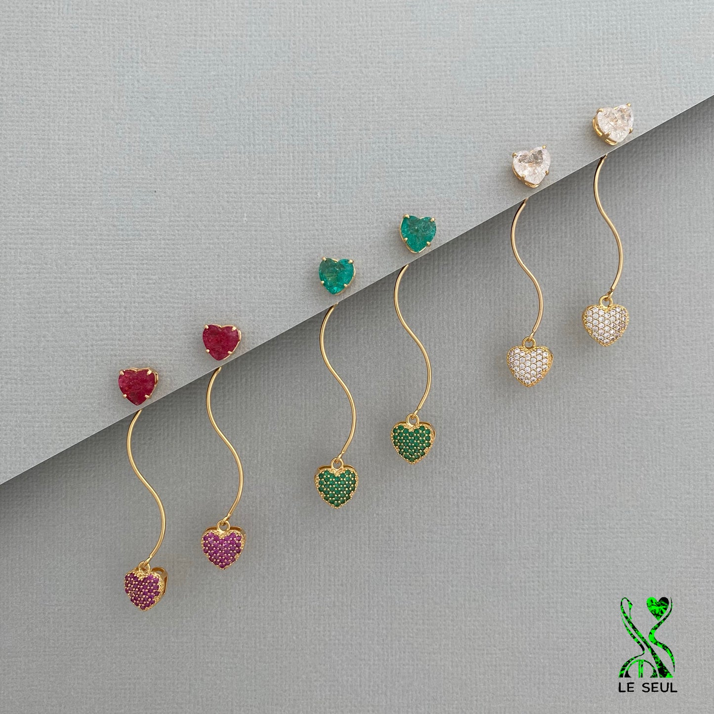 Heart Stud Earrings, Handmade Jewelry
