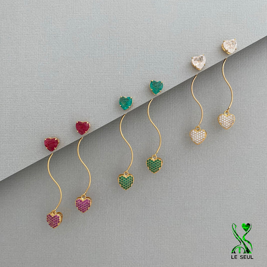 Heart Stud Earrings, Handmade Jewelry
