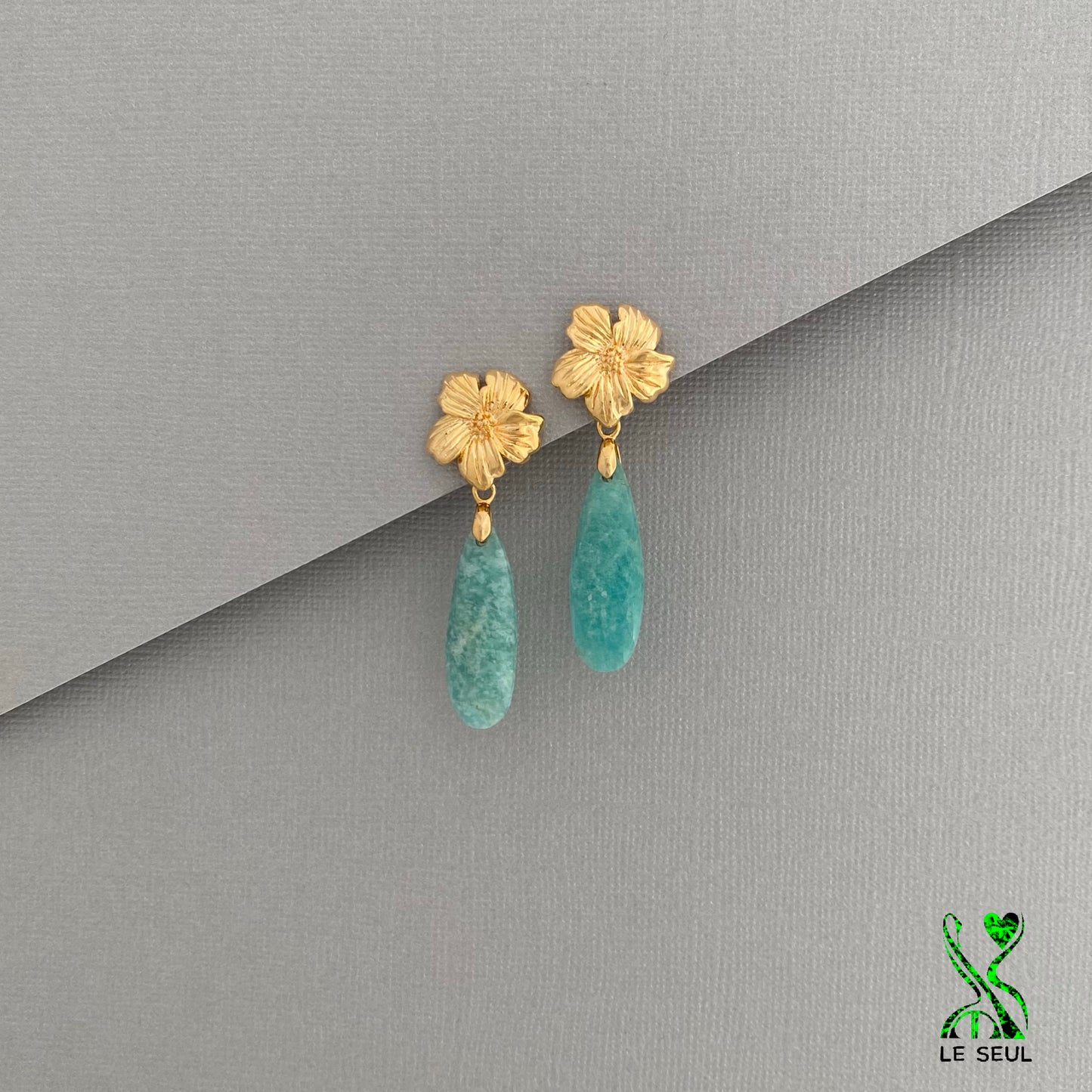 Amazonite Gemstone Earrings, Handmade Jewelry