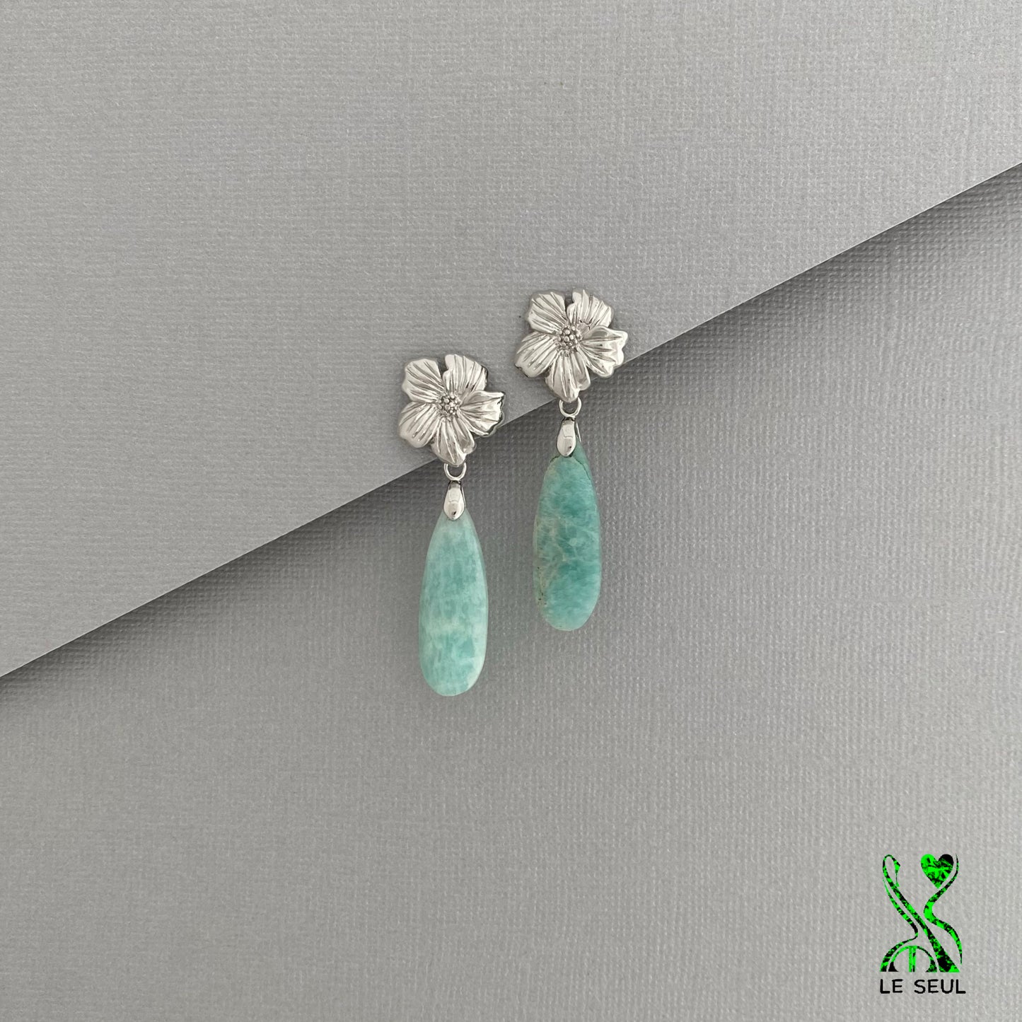 Amazonite Gemstone Earrings, Handmade Jewelry
