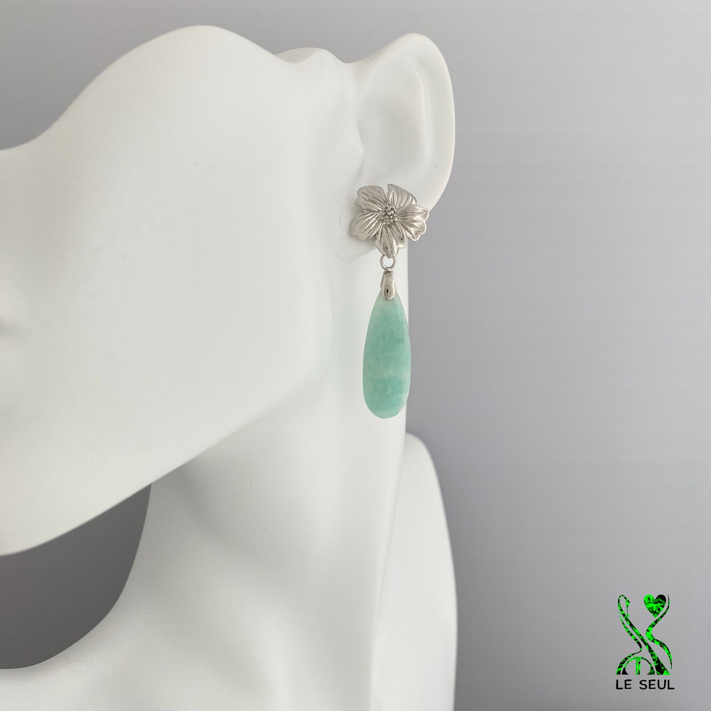 Amazonite Gemstone Earrings, Handmade Jewelry