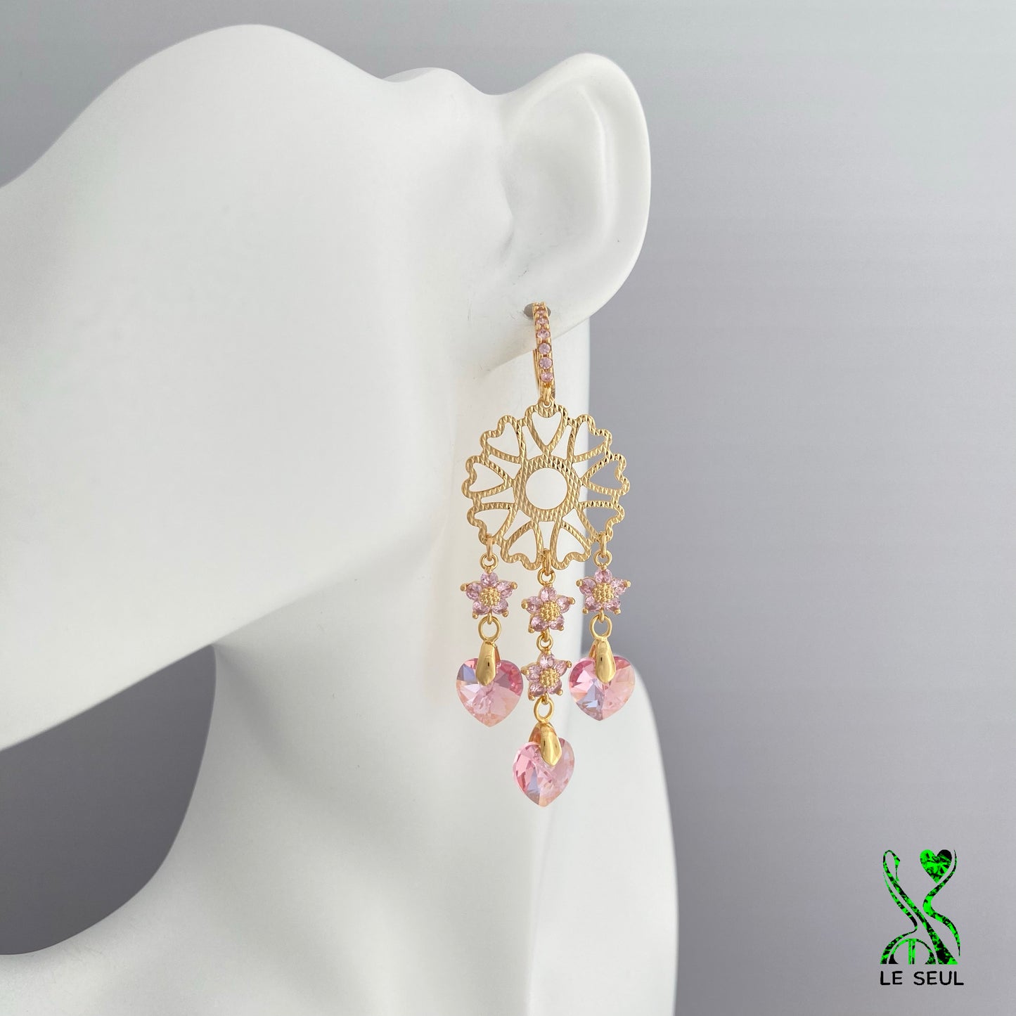 Swarovski Xilion Heart Earrings, Handmade Jewelry
