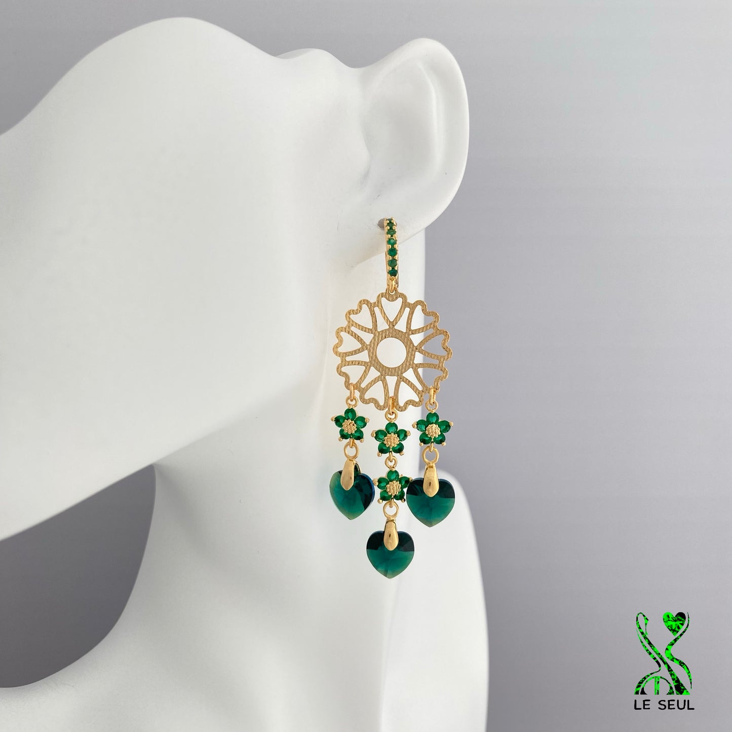 Swarovski Xilion Heart Earrings, Handmade Jewelry