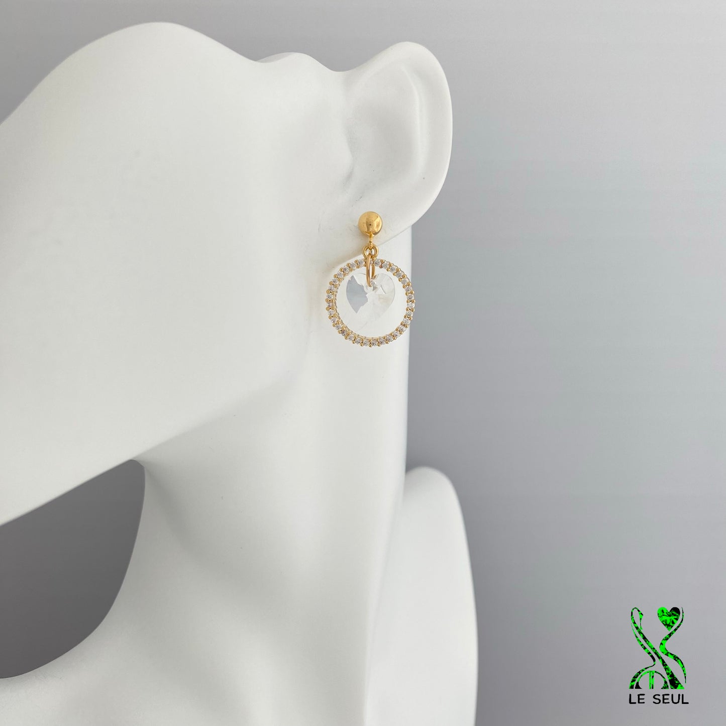 Swarovski Xilion Heart Earrings, Handmade Jewelry