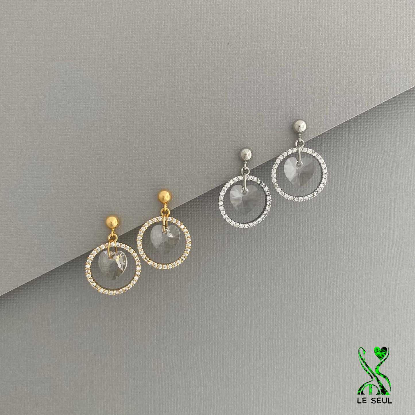 Swarovski Xilion Heart Earrings, Handmade Jewelry