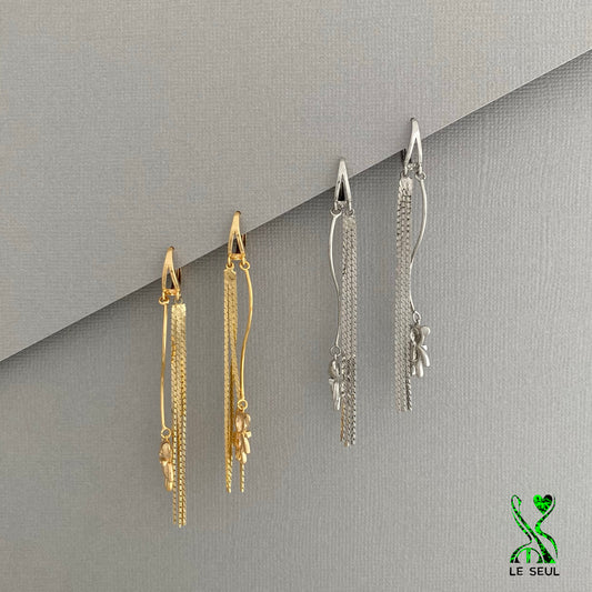 Teddy Bear Chain Earrings, Handmade Jewelry