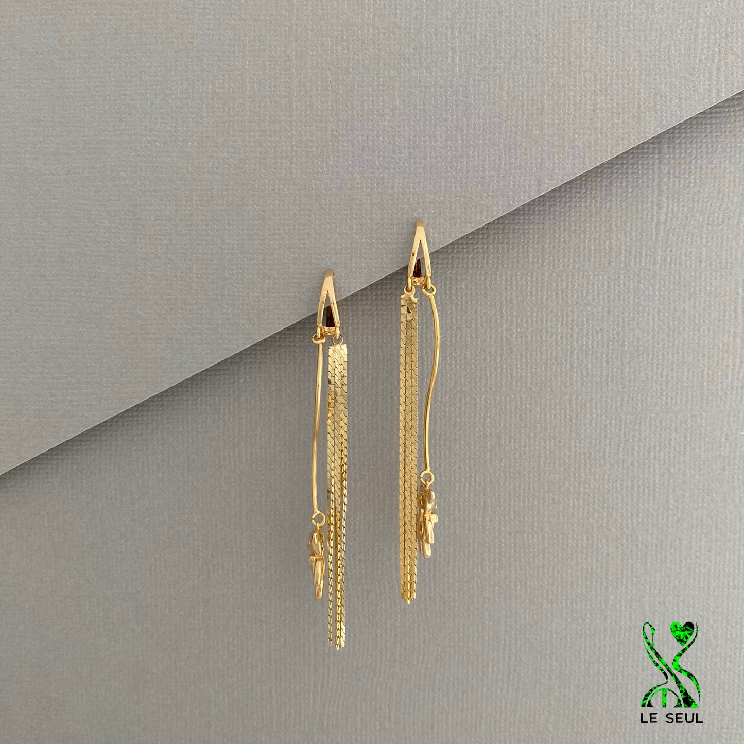 Teddy Bear Chain Earrings, Handmade Jewelry