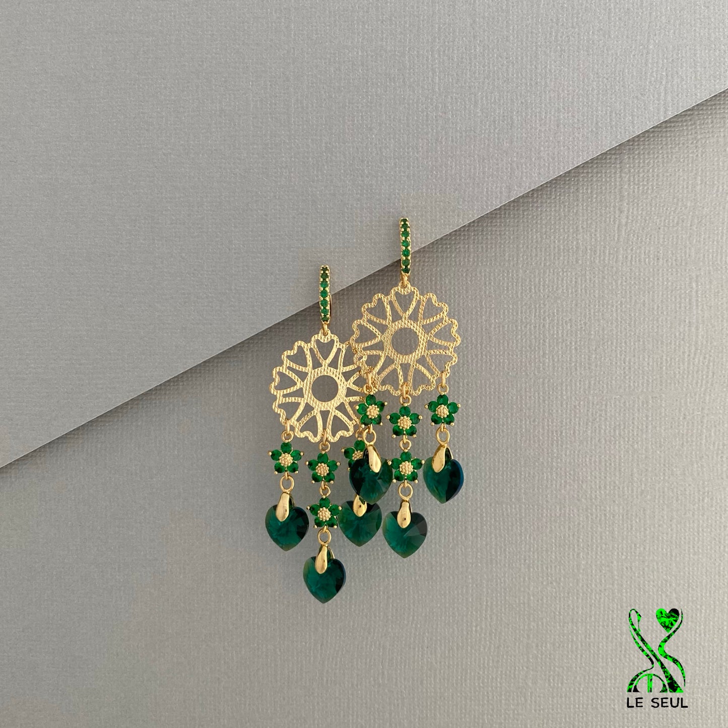 Swarovski Xilion Heart Earrings, Handmade Jewelry