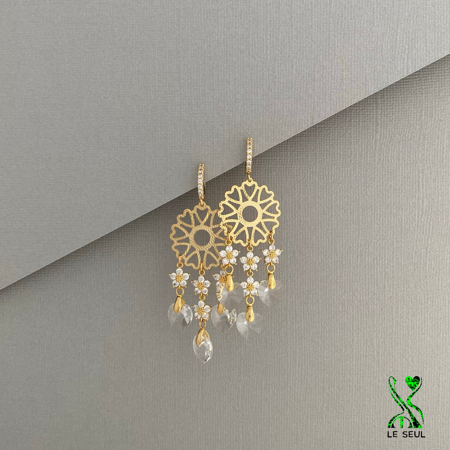 Swarovski Xilion Heart Earrings, Handmade Jewelry