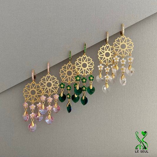 Swarovski Xilion Heart Earrings, Handmade Jewelry