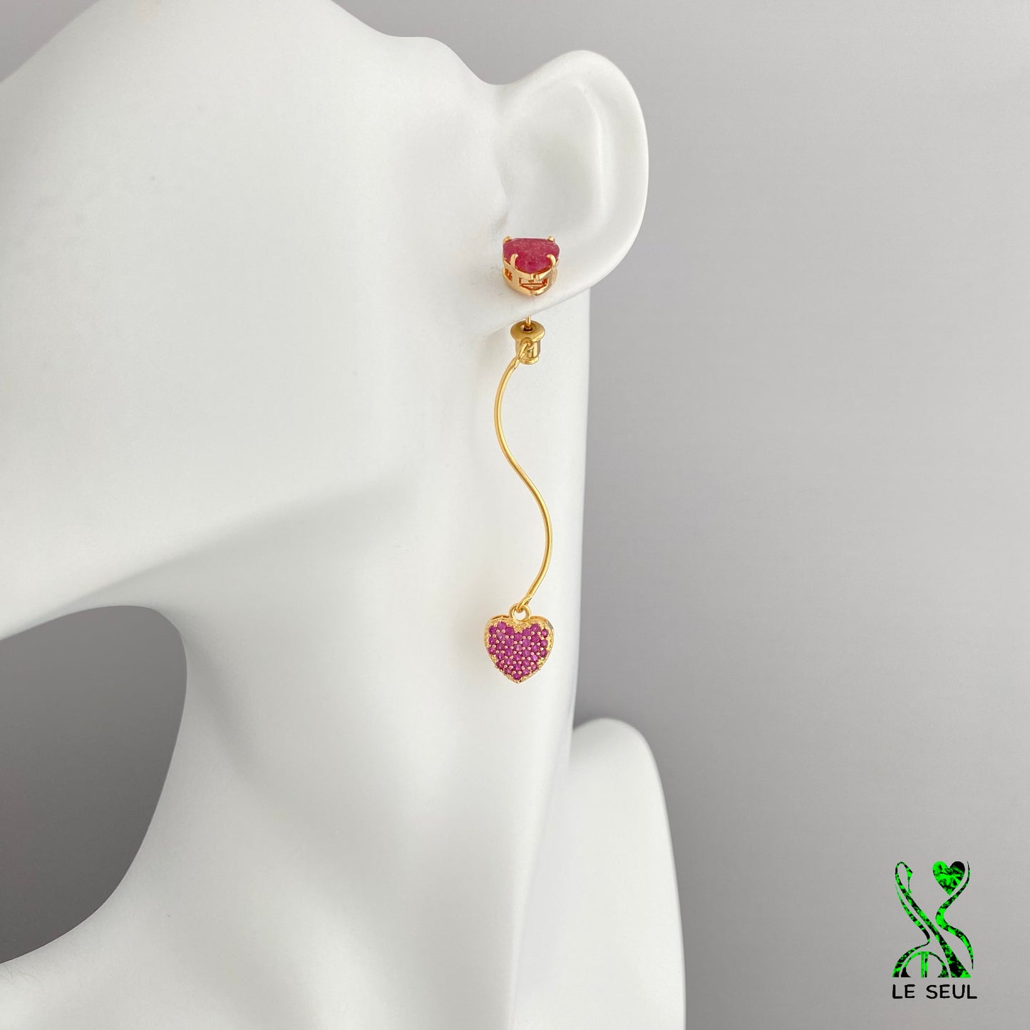 Heart Stud Earrings, Handmade Jewelry