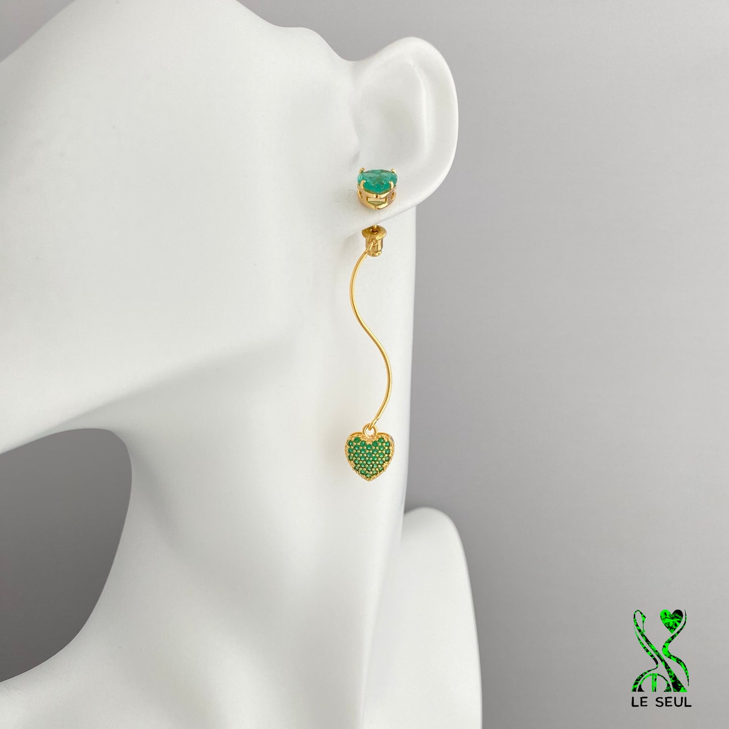 Heart Stud Earrings, Handmade Jewelry
