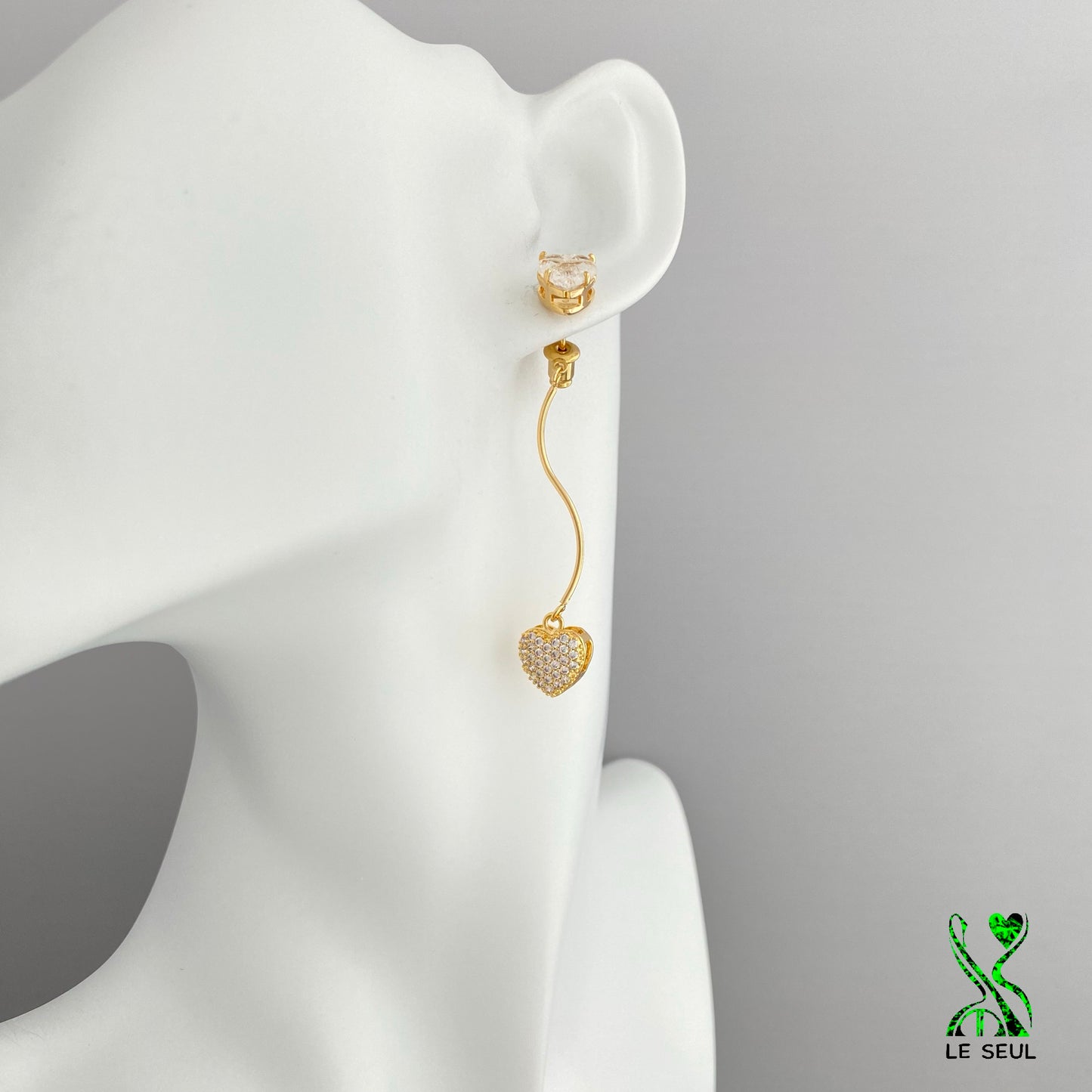 Heart Stud Earrings, Handmade Jewelry