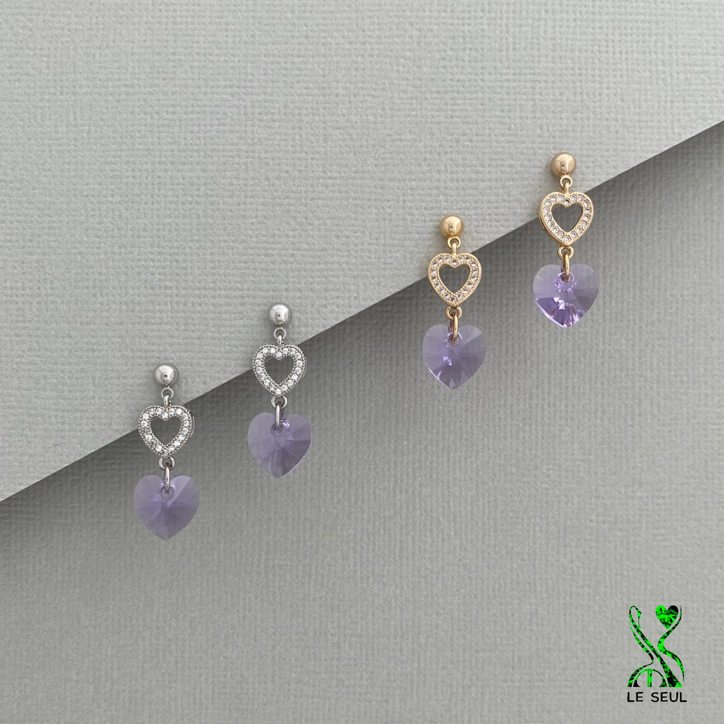 Swarovski Xilion Heart Earrings, Handmade Jewelry