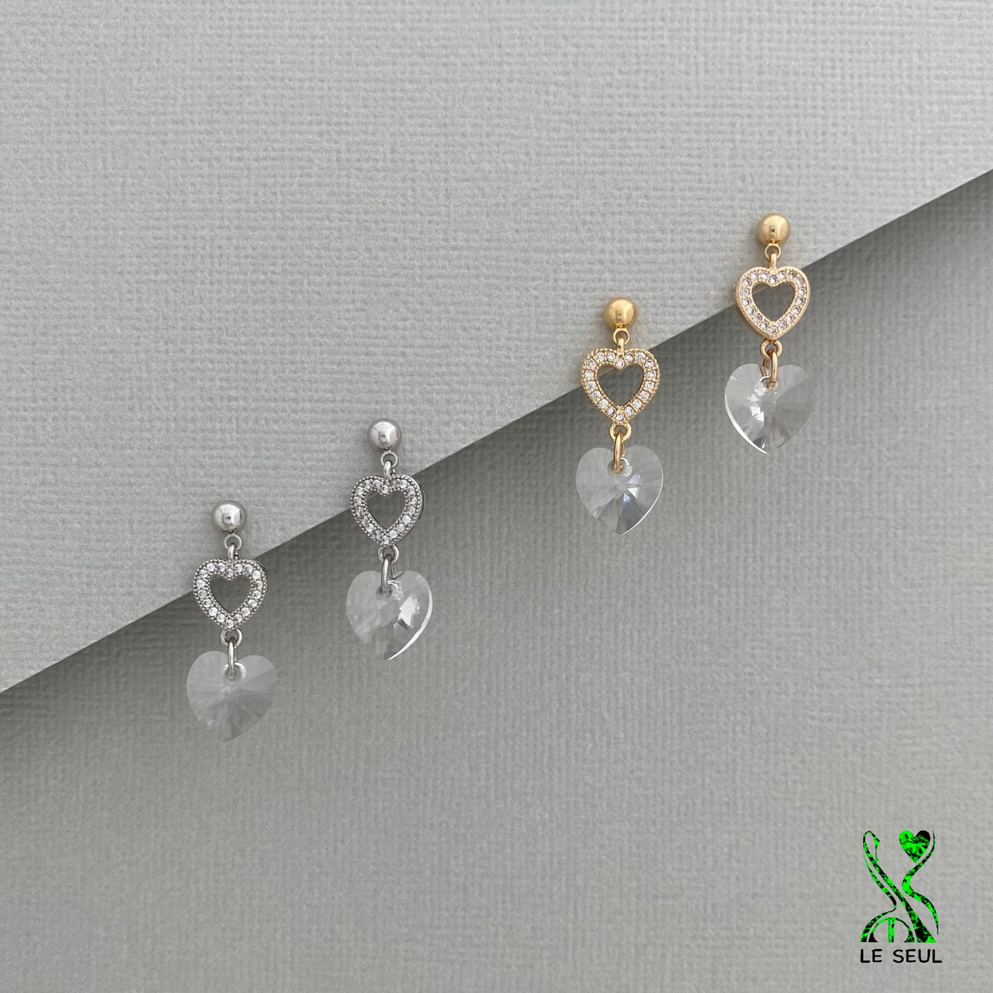 Swarovski Xilion Heart Earrings, Handmade Jewelry