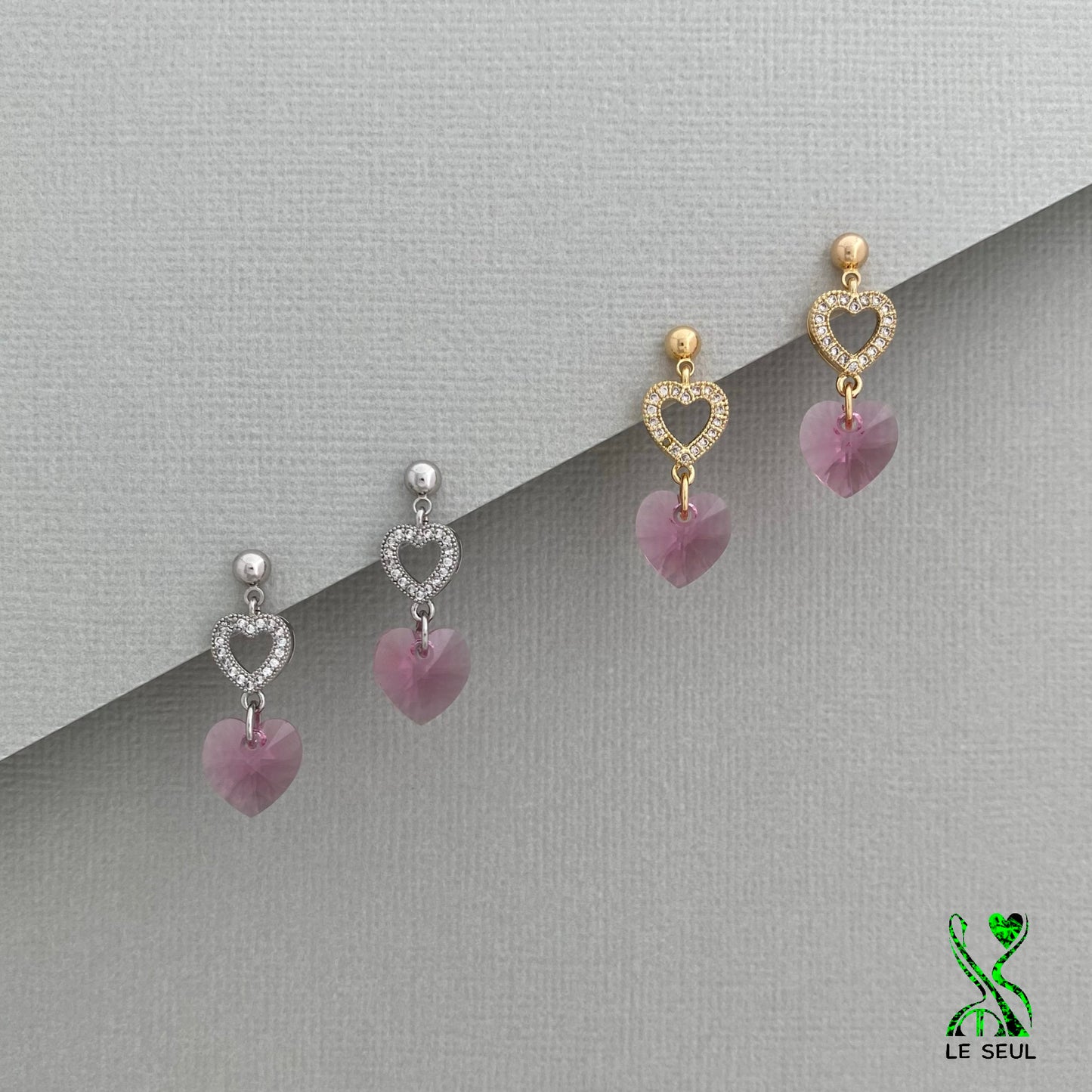 Swarovski Xilion Heart Earrings, Handmade Jewelry