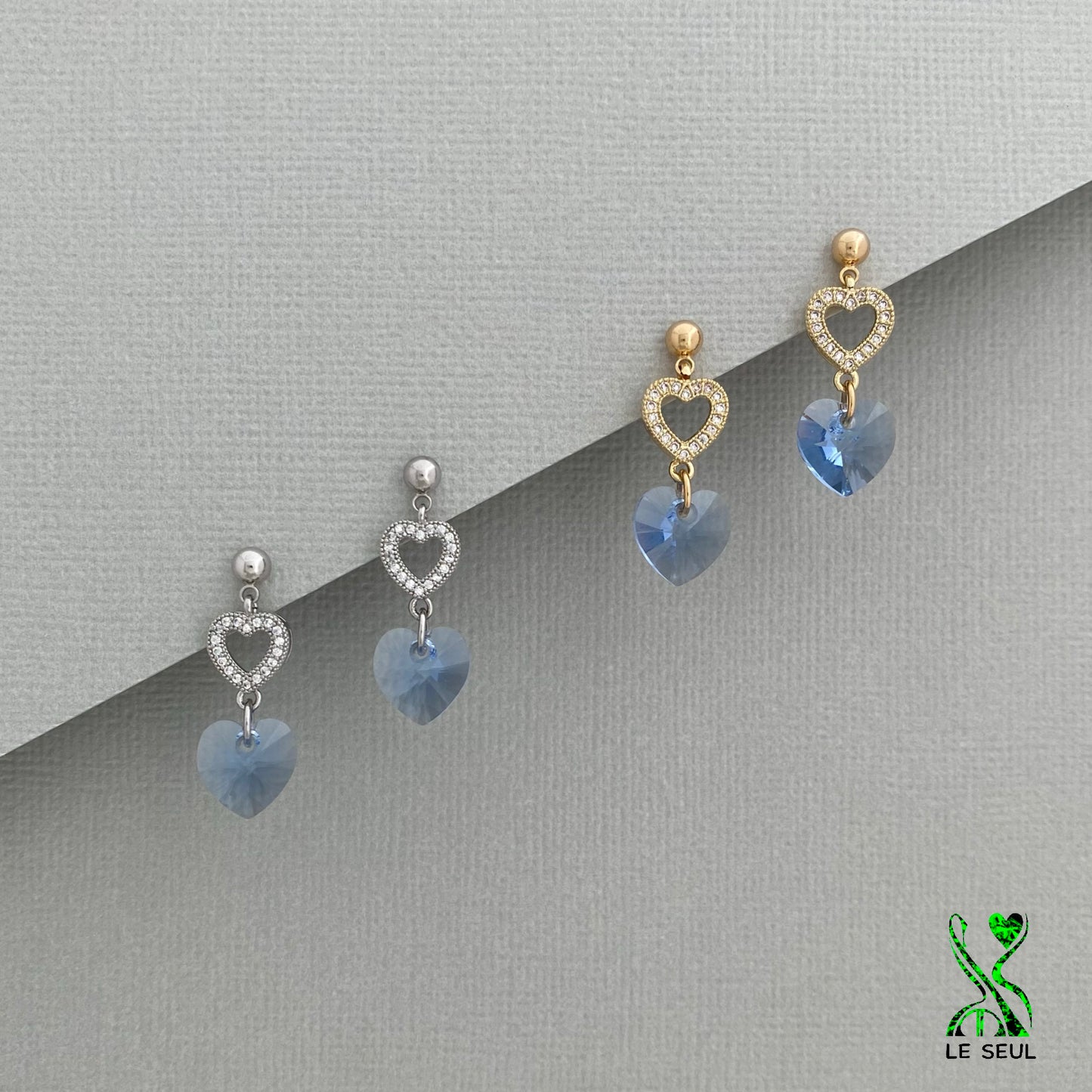 Swarovski Xilion Heart Earrings, Handmade Jewelry
