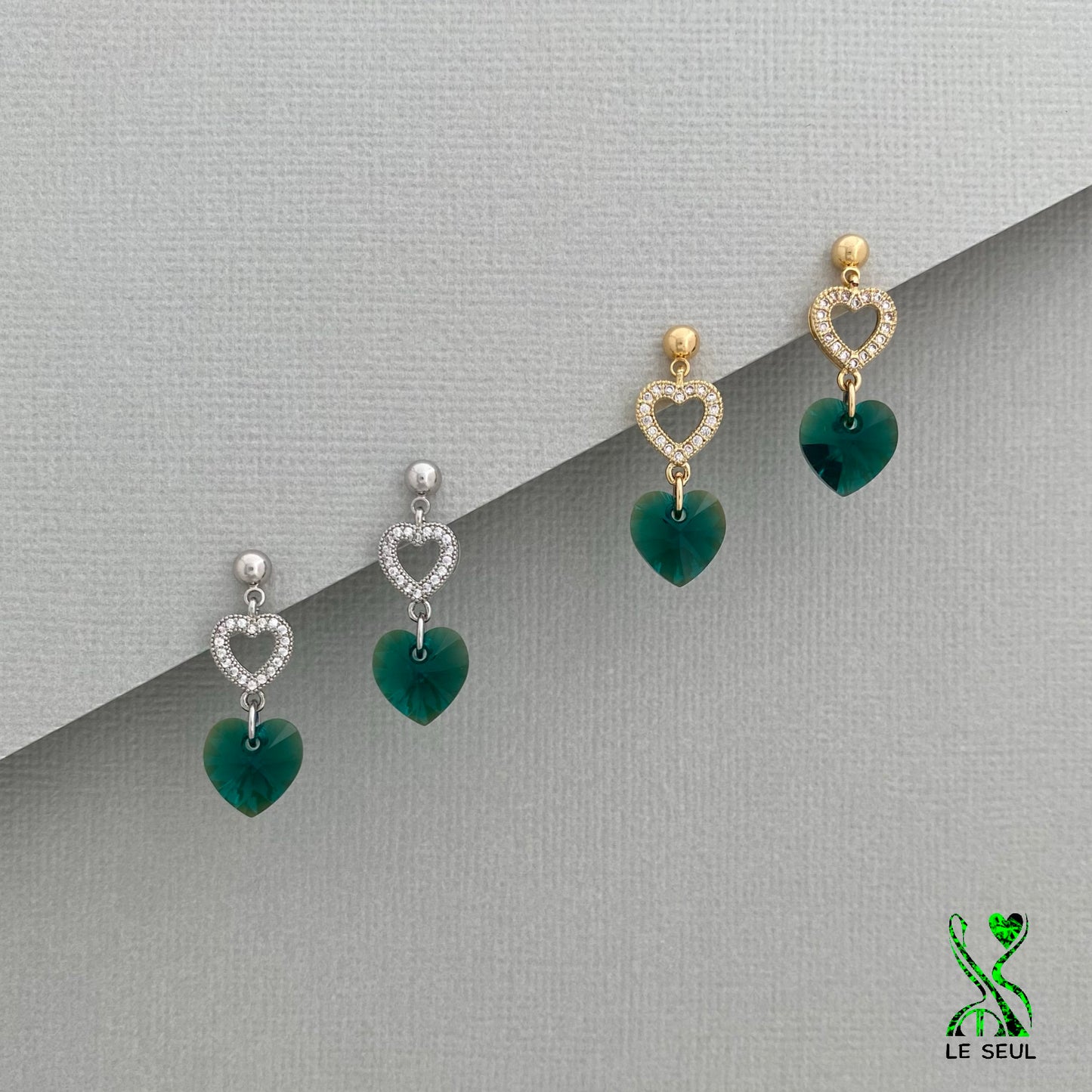 Swarovski Xilion Heart Earrings, Handmade Jewelry