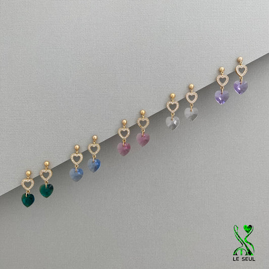 Swarovski Xilion Heart Earrings, Handmade Jewelry