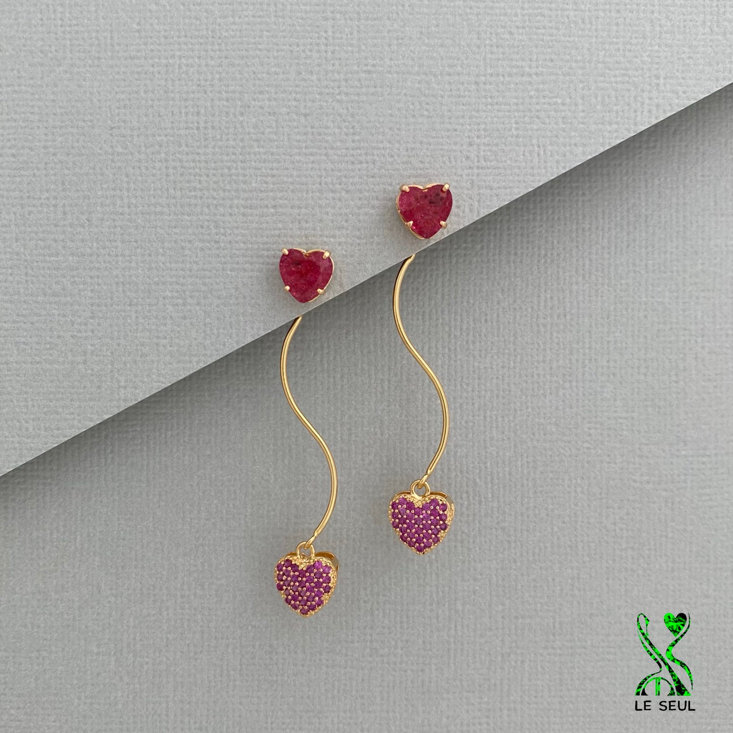 Heart Stud Earrings, Handmade Jewelry