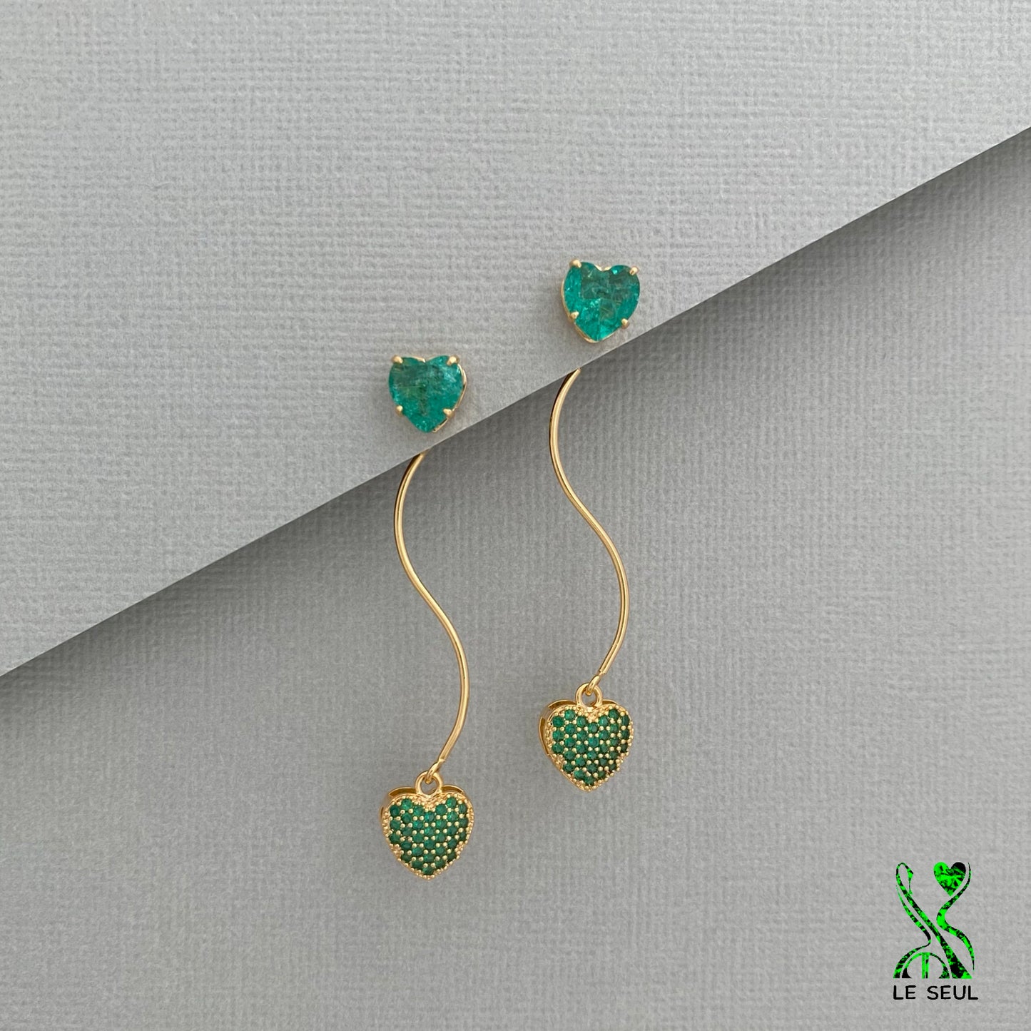 Heart Stud Earrings, Handmade Jewelry