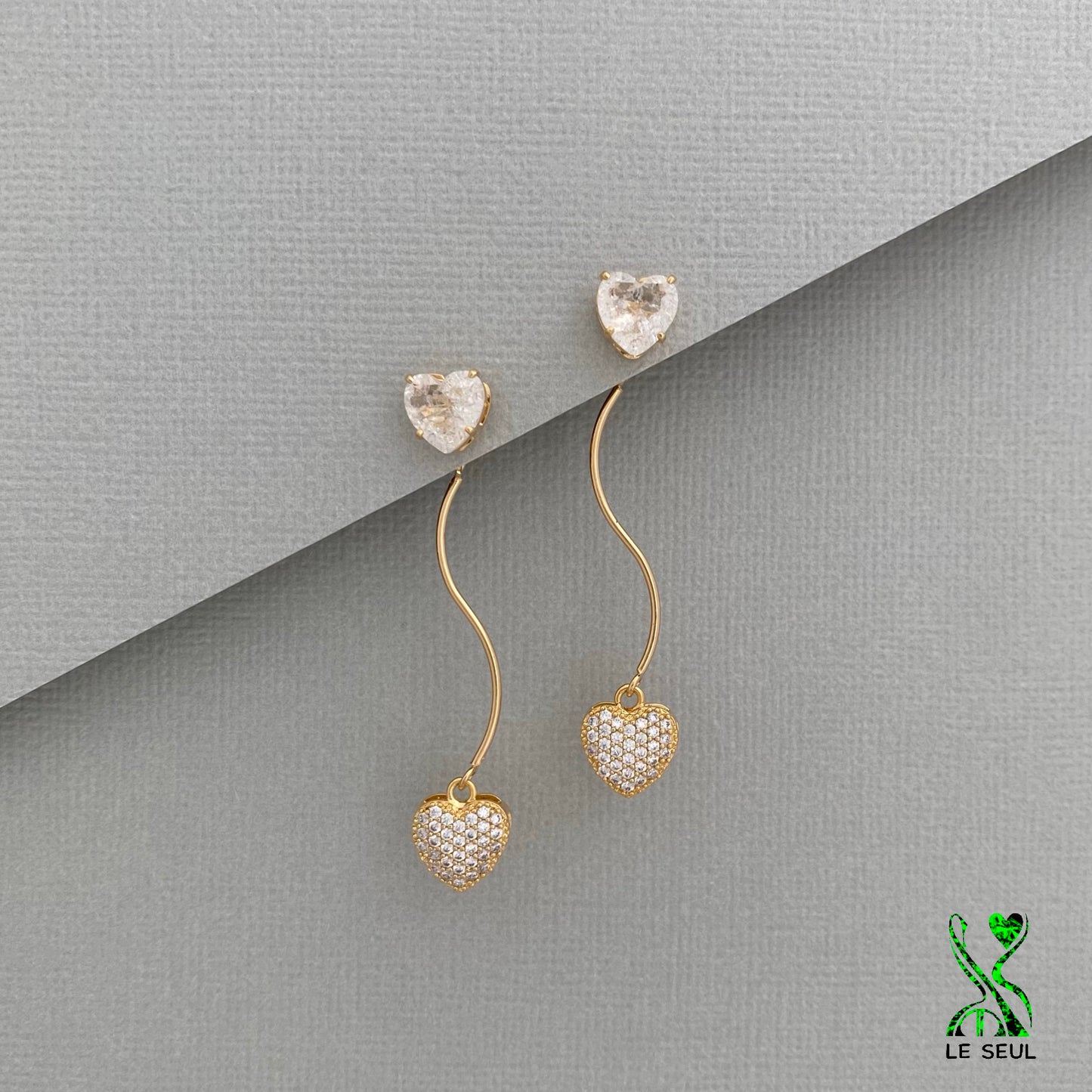 Heart Stud Earrings, Handmade Jewelry