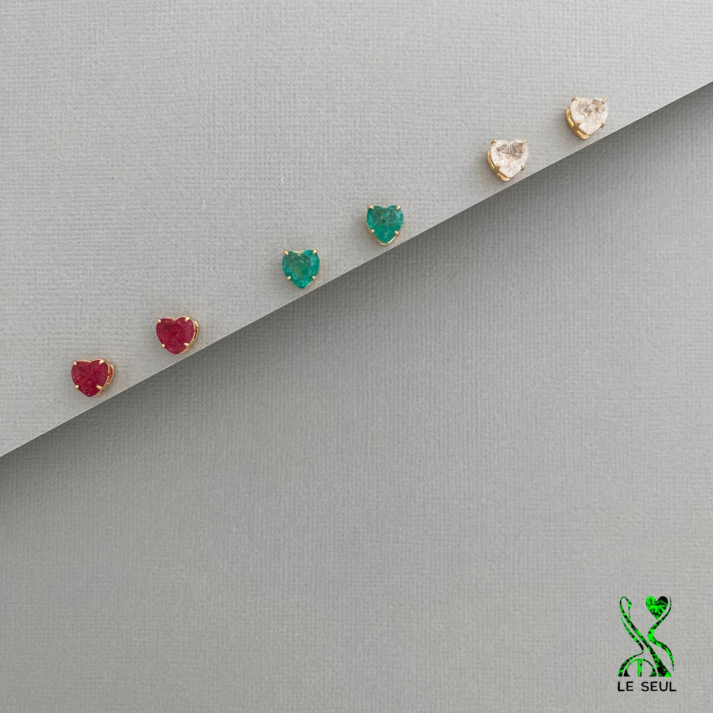 Heart Stud Earrings, Handmade Jewelry