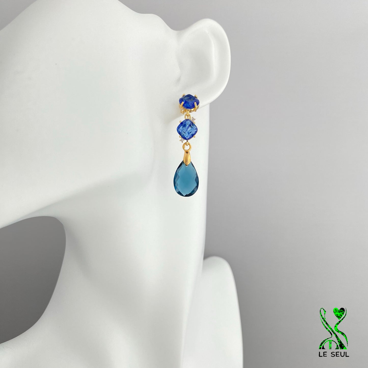Kyanite Quartz Gemstone Earrings, Handmade Jewelry