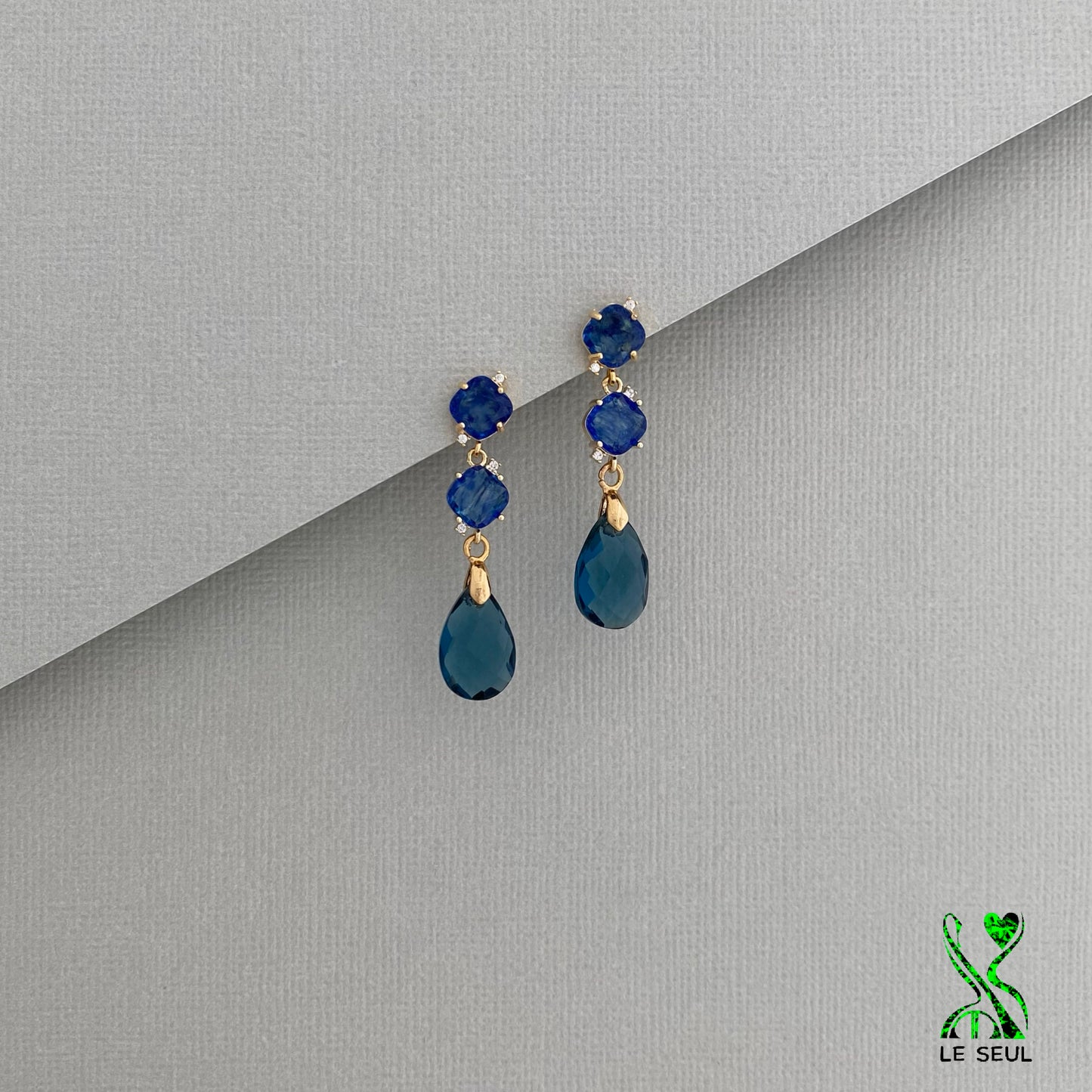 Kyanite Quartz Gemstone Earrings, Handmade Jewelry