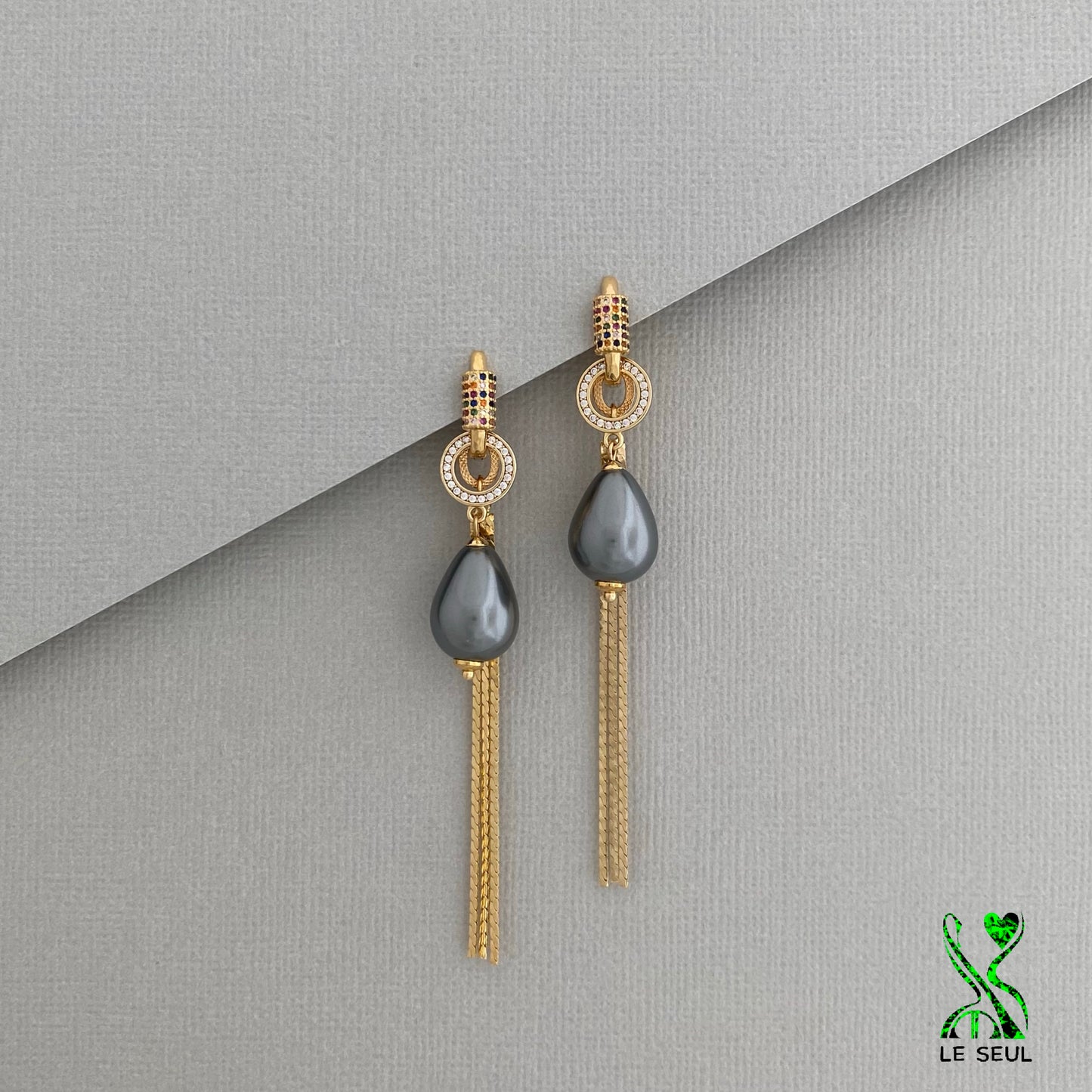 Pearl Chain Earrings, Handmade Jewelry