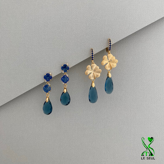 Kyanite Quartz Gemstone Earrings, Handmade Jewelry